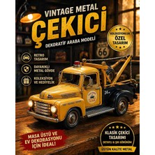 Vintage Metal Çekici Dekoratif Araba Modeli Tow Truck Nostaljik Masa Üstü Ofis Ev Dekoru