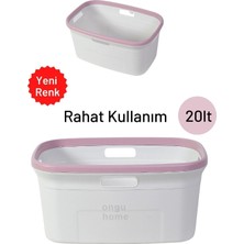 PremiumPort Pudra Renk Çamaşır Sepeti, Pratik ve Şık Ev Düzeni Için
