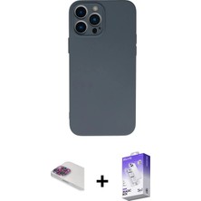 DS LLC Ieg™ iPhone 13 Pro Max Kılıf Ahenk Serisi - Siyah Bilvis 5in1 3D Magic Cam Ekran Koruyucu + Gök
