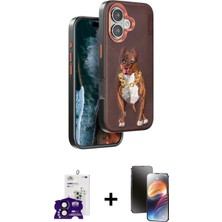 DS LLC Ieg™ iPhone 16 Kılıf Nova Form Koleksiyonu - Siyah 3D Antistatik Mat Seramik Nano Ekran Koruyucu