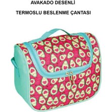 GENC DIJITAL BASKI Avakado Desenli Termoslu Beslenme Çantası