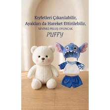 DMR Accessoire Stitch Kostümlü 30 cm Puffy Kıyafetleri Çıkartılabilir Ayakları Hareket Eden Sevimli Peluş Ayıcık