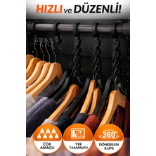 PremiumPort Pratik Döner Askı Kancası, 5 Kapasiteli, Dolap Içi Yer Tasarrufu