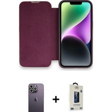 DS LLC Ieg™ iPhone 13 Pro Max Kılıf Siluet Minimal Serisi - Siyah Bilvis Hayalet Cam Ekran Koruyucu + B