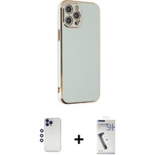 DS LLC Ieg™ iPhone 12 Pro Max Kılıf Yankı Serisi - Şeffaf Uv Polymer Nano Ekran Koruyucu + Lacivert S