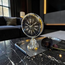 Sleep Nova Lüks Kristal Ayaklı Masa Saati – Metal Kasa, Roma Rakamlı Dekoratif Saat, Modern Salon & Ofis Aksesuarı
