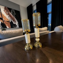 Sleep Nova Premium Gold & Mermer Şamdan Ikili Set