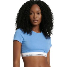 Calvin Klein Kadın Mavi T-Shirt Bralet Sütyen LV00QF8495