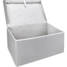 PremiumPort Pratik Çok Amaçlı Gri Organizer Kutu, Kapaklı, 60X40X30, Şık ve Kullanışlı