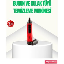 Kırmızı Pilli Kulak ve Burun Tüy Temizleme Cihazı, Ergonomik Tasarım