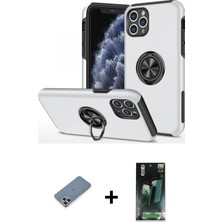 DS LLC Ieg™ iPhone 11 Pro Max Kılıf Odak Form Prime - Şeffaf 360 Full Body Arka Koruyucu + Gümüş Me