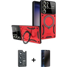 DS LLC Ieg™ Galaxy S25 Ultra Kılıf Kıvılcım Modern Serisi - Siyah 3D Antistatik Hayalet Cam Ekran Ko