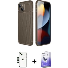DS LLC Ieg™ iPhone 14 Kılıf Eksen Form Prime - Siyah Bilvis 5in1 5d Magic Hayalet Cam Ekran Koruyucu +