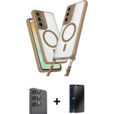 DS LLC Ieg™ Galaxy S25 Plus Kılıf Atlas Doku Koleksiyonu - Siyah 3D Antistatik Hayalet Cam Ekran Koruyu