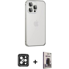 DS LLC Ieg™ iPhone 15 Pro Max Kılıf Eksen Form Serisi - Siyah Bilvis Hayalet Cam Ekran Koruyucu + Siyah