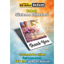 Sb Store Teşekkür Etiketi Thank You Ambalaj Hediye Süsleme Etiketi Model 47 - 95 Adet 5cm