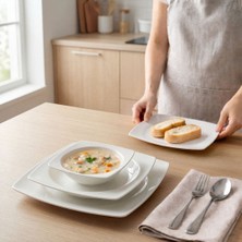 Güral Porselen Caroline 24 Parça Yemek Takımı Sade