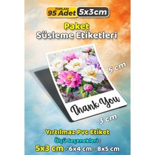 Sb Store Teşekkür Etiketi Thank You Ambalaj Hediye Süsleme Etiketi Model 49 - 95 Adet 5cm