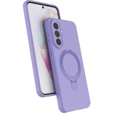 AK-SA-STR Newface Samsung Galaxy A57 5g Regal Magsafe Standlı Kapak - Lila