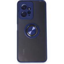 SiHako Redmi Note 12 4g Kılıf Montreal Yüzüklü Silikon Kapak - Lacivert