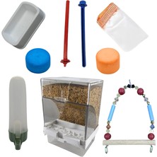 Royalfarmvet Muhabbet Kuşu Akıllı Yemlik ve Tam Set (9 Parça)