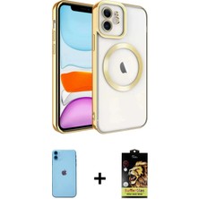 DS LLC Ieg™ iPhone 11 Kılıf Nova Işık Özel Seri - Siyah Buffer Cam Ekran Koruyucu + Mavi Neon Fosfor