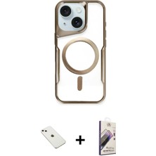 DS LLC Ieg™ iPhone 14 Kılıf Yadigar Klasik Özel Seri - Siyah Bilvis 3D Mat Cam Ekran Koruyucu + Pembe