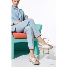 Mammamia Kadın Günlük Hakiki Deri Ortopedik Yazlık Dolgu Topuk Sandalet/ayakkabı M27YS/5295