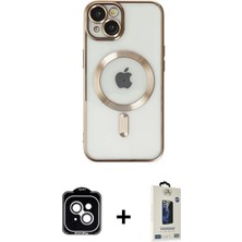 DS LLC Ieg™ iPhone 14 Kılıf Nova Işık Özel Seri - Siyah Bilvis Hayalet Cam Ekran Koruyucu + Gümüş