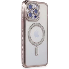 Zemira Home Newface Apple iPhone 14 Pro Kılıf Joke Simli Magneticsafe Kılıf - Pembe