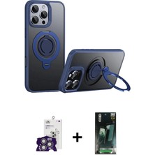 DS LLC Ieg™ iPhone 16 Pro Max Kılıf Zirve Çizgi Prime - Siyah 360 Mat Full Body Arka Koruyucu + Gümü