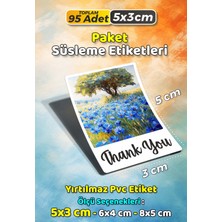 Sb Store Teşekkür Etiketi Thank You Ambalaj Hediye Süsleme Etiketi Model 40 - 95 Adet 5cm
