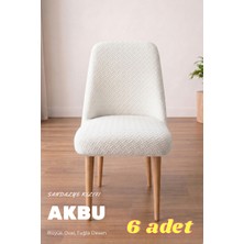 Akbu Sandalye Kılıfı , 6lı Paket , A Kalite Mutfak Büyük Oval ,yıkanabilir , Lastikli Sandalye Örtüsü