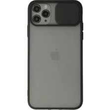Zemira Home Newface Apple iPhone 11 Pro Max Kılıf Palm Buzlu Kamera Sürgülü Silikon - Siyah