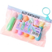 Elit Patlıcan Figürlü 6'lı Fosforlu Kalem Seti