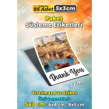 Sb Store Teşekkür Etiketi Thank You Ambalaj Hediye Süsleme Etiketi Model 43 - 95 Adet 5cm