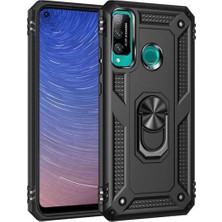 Zemira Home Newface Huawei P40 Lite E Kılıf Sofya Yüzüklü Silikon Kapak - Siyah