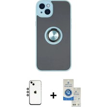 DS LLC Ieg™ iPhone 14 Kılıf Yörünge Çizgi - Şeffaf Royal Nano Ekran Koruyucu + Gümüş Shine Kamer