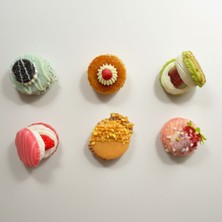 Vitrin Accessories 3D Makaron ve Pasta Tasarımlı Magnet Mutfak, Buzdolabı, Ofis ve Hediye Için Dekoratif Ürün 6 Adet