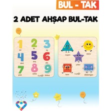 Eğitici 2 Adet Bul-Tak Oyuncak Rakamlar ve Geometrik Şekiller