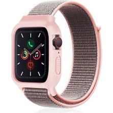 Beei  Watch 38MM Hasırlı Cırtcırtlı Kasalı Kordon (Saat Değildir) - Pembe