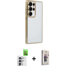 DS LLC Ieg™ Galaxy S25 Ultra Kılıf Vadi Minimal - Siyah Bilvis 3D Cam Ekran Koruyucu + Gümüş Raze Me