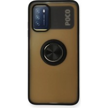 Zemira Home Newface Xiaomi Redmi 9t Kılıf Montreal Yüzüklü Silikon Kapak - Siyah