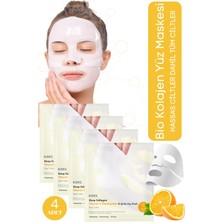 Hobibahçem Bio Kolajen Şeffaf Kore Maskesi - C Vitamin ve Niacinamide Içerikli Parlaklık ve Nemlendirme 4 Adet