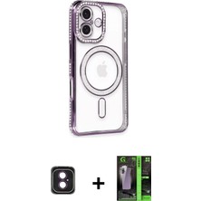 DS LLC Ieg™ iPhone 16 Kılıf Zirve Doku Prime - Şeffaf 360 Full Body Arka Koruyucu + Pembe Pvd Metal Ka