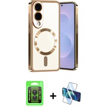 DS LLC Ieg™ Galaxy S25 Edge Kılıf Nova Işık Özel Seri - Siyah 3D Antistatik Seramik Nano Ekran Koruy