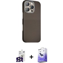 DS LLC Ieg™ iPhone 16 Pro Max Kılıf Kozmos Klasik Prime - Siyah Bilvis 5in1 5d Magic Hayalet Cam Ekran