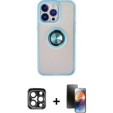 DS LLC Ieg™ iPhone 15 Pro Max Kılıf Yörünge Çizgi - Siyah 3D Antistatik Mat Seramik Nano Ekran Koruy