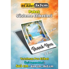 Sb Store Teşekkür Etiketi Thank You Ambalaj Hediye Süsleme Etiketi Model 48 - 95 Adet 5cm