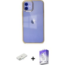 DS LLC Ieg™ iPhone 12 Kılıf Doruk Doku Prime - Siyah Bilvis 5in1 3D Magic Cam Ekran Koruyucu + Sarı Re